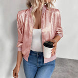 Almira - Veste bomber brillante pour femmes avec fermeture éclair