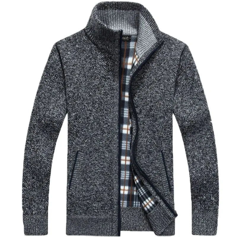 Thoran – Men’s Zip Sweater with Checked Lining