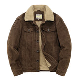Levanor – Herren-Cordjacke mit Lammfellkragen