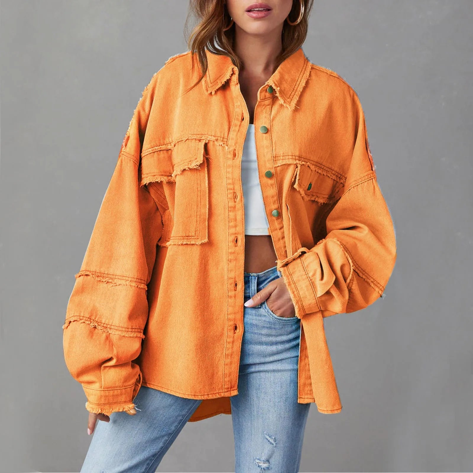 Ismeriah - Dámská oversized bavlněná džínová bunda