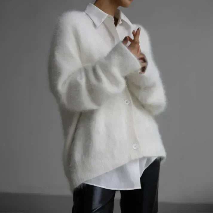 Veloria - Dame Cashmere Cardigan med Løs Pasform