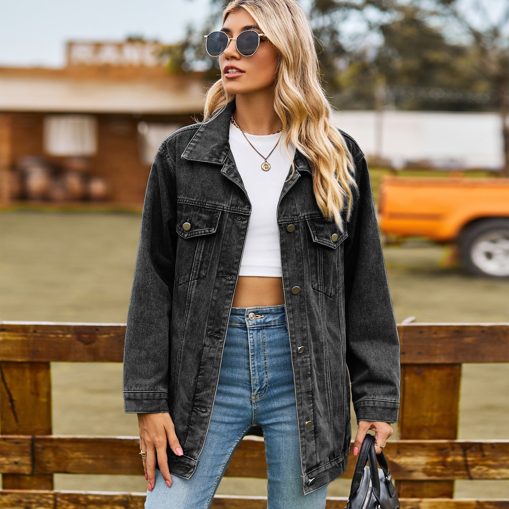 Cavellie - Jachetă de damă vintage din denim cu straturi