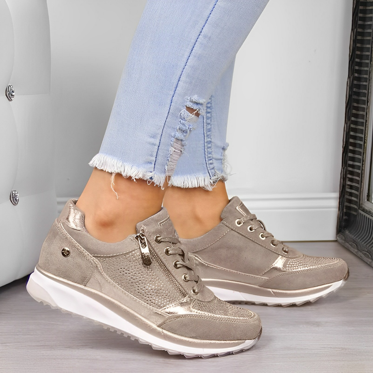Moriana – Ténis Femininos com Fecho Lateral para Ajuste Fácil