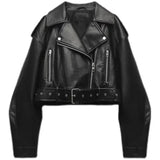 Rovienna - Modern Cropped Biker Jacket