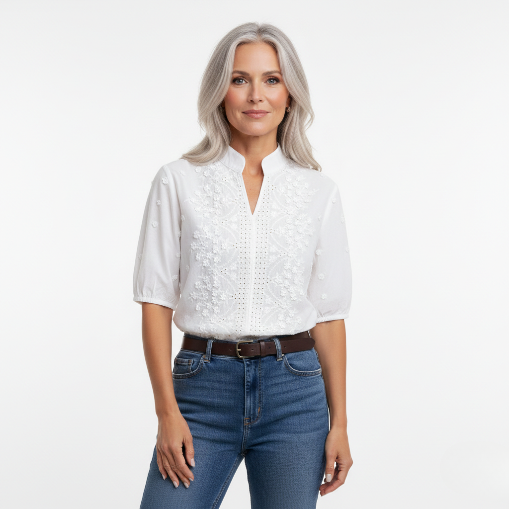 Mirellda – Λευκό Κομψό Γυναικείο Πουκάμισο