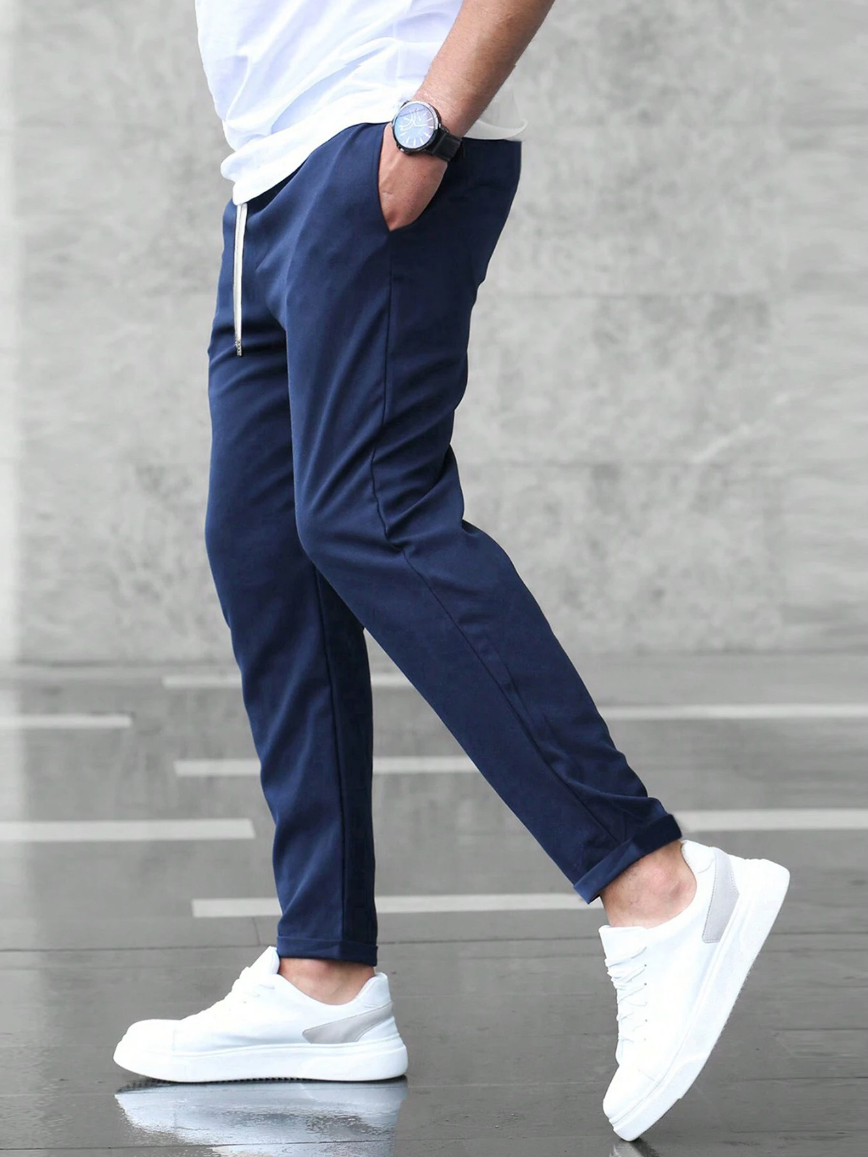 Ronviero – Pantalones Deportivos Ajustados para Hombre con Cordón