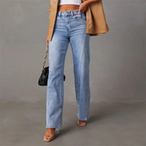 Elvarin – Jean vintage taille haute large pour femme