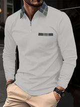 Emeric – Langarm-Poloshirt mit Reißverschlusskragen