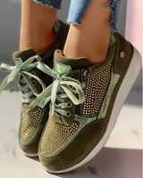 Evelis - Kvinders snørebånds platform sneakers