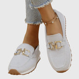 Fabrielle – Γυναικεία loafers με υφή και αγκράφα