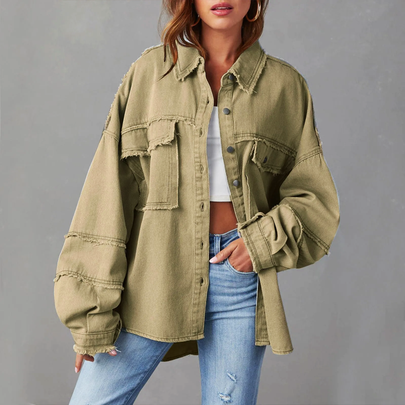 Ismeriah - Dámská oversized bavlněná džínová bunda