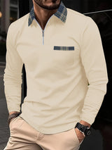 Emeric – Langarm-Poloshirt mit Reißverschlusskragen