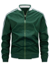 Giacca Bomber Uomo – Colletto Baseball con Maniche a Righe