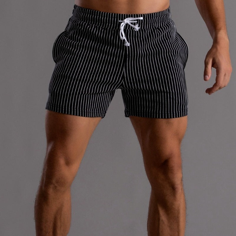 Servian - Mens Striped Shorts With Drawstring