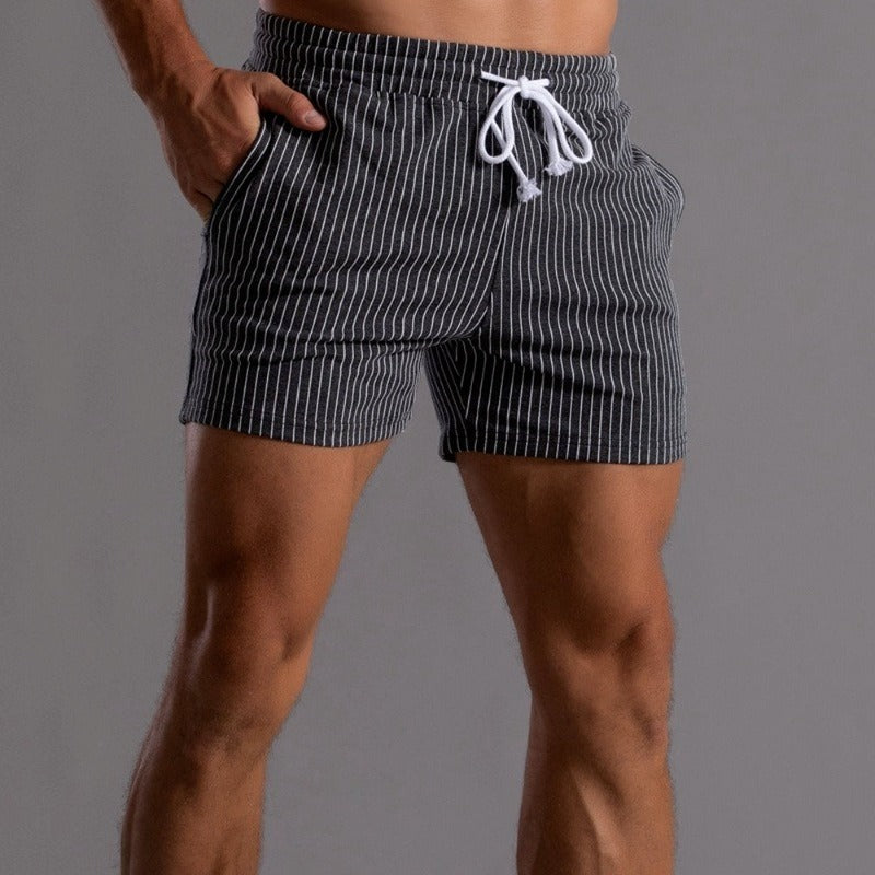 Servian - Mens Striped Shorts With Drawstring