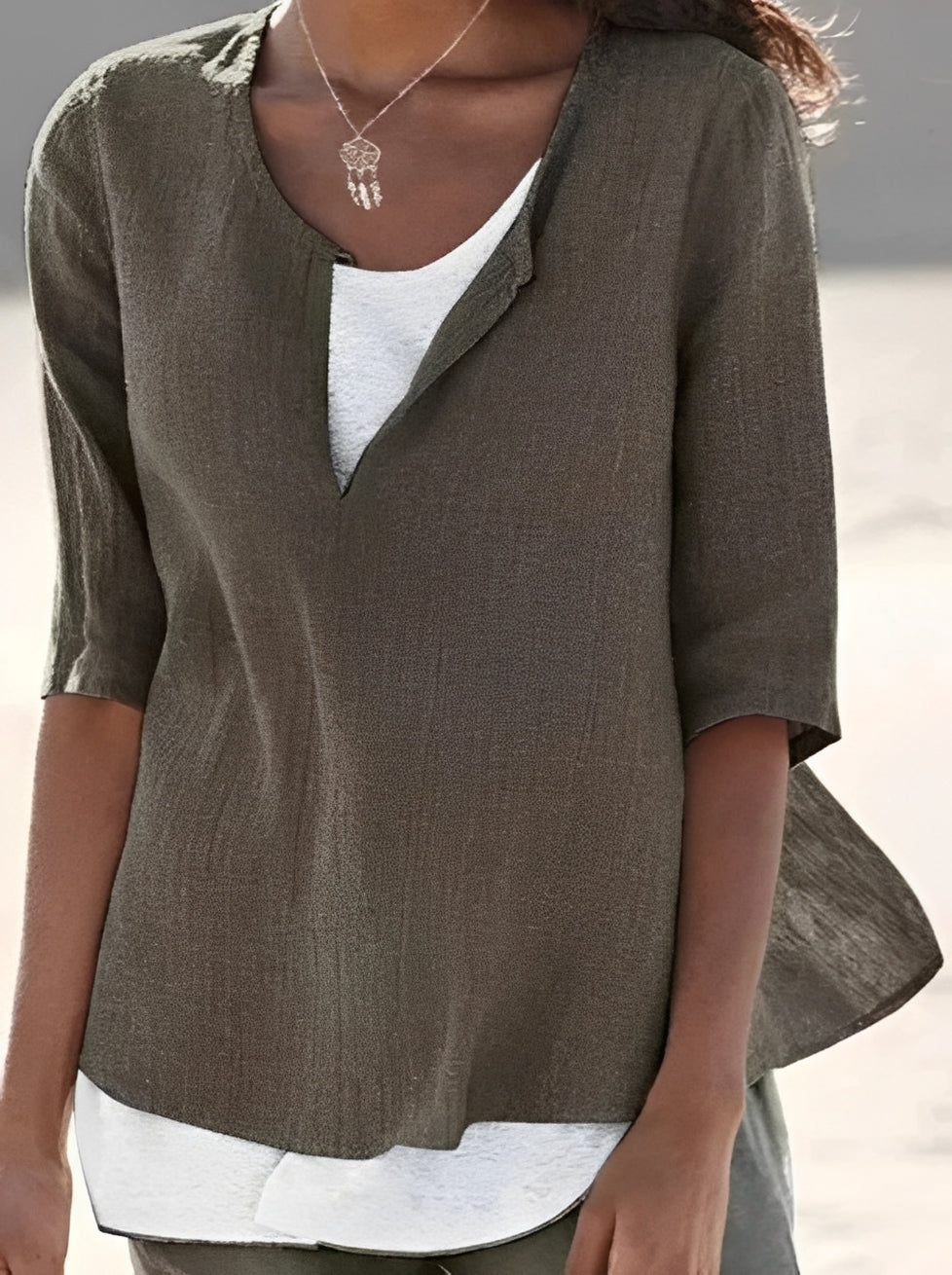 Marisse - Blusa Elegante com Efeito em Camadas