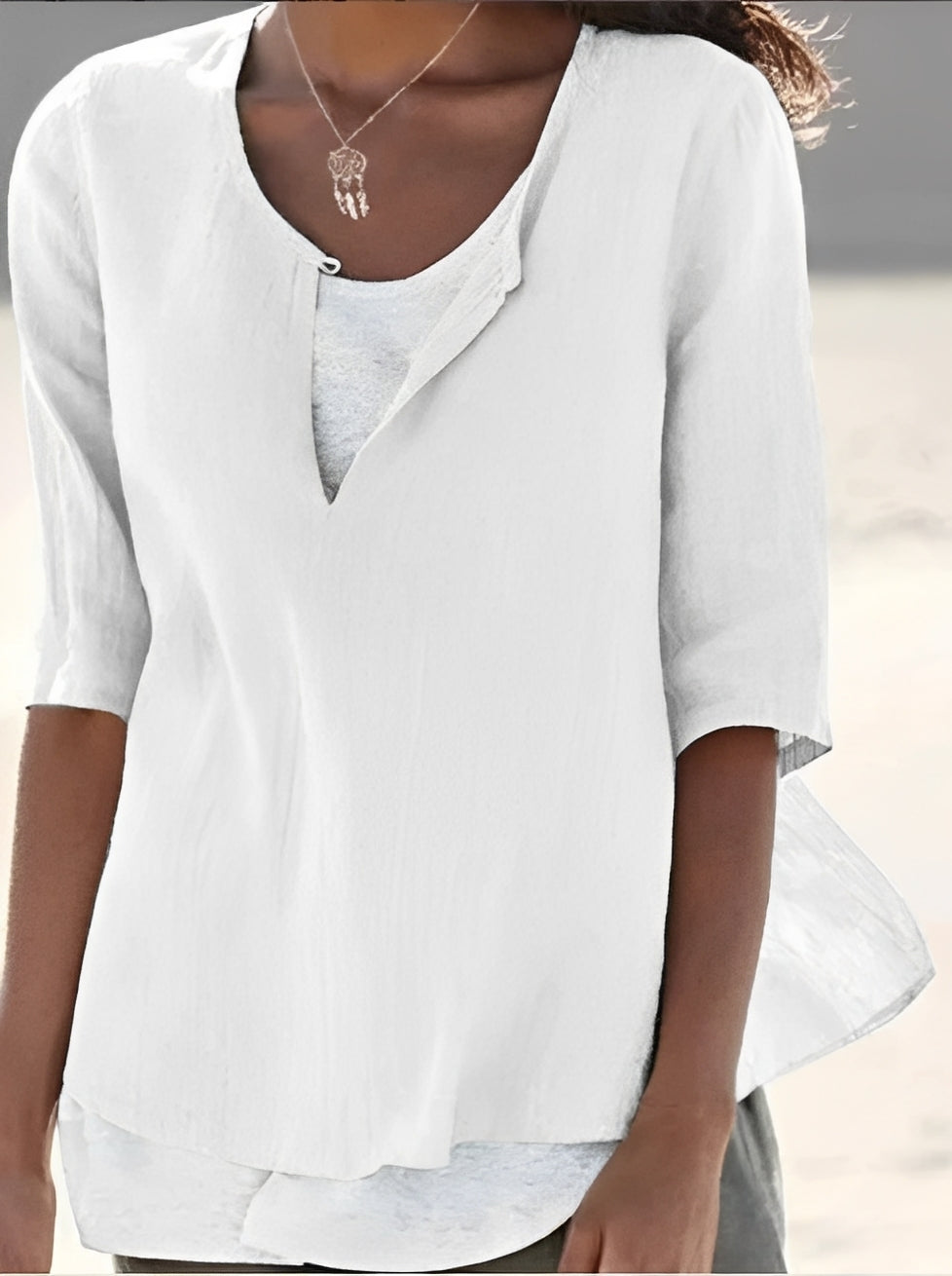 Marisse - Blusa Elegante com Efeito em Camadas