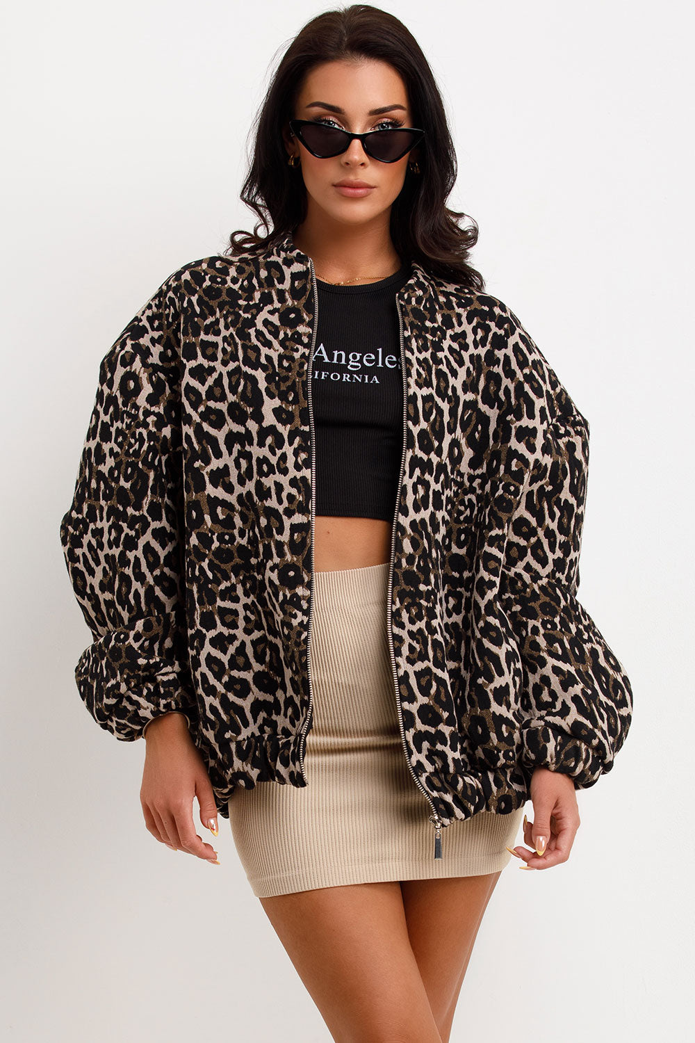 Zarel - Dámská bomber bunda s leopardím vzorem
