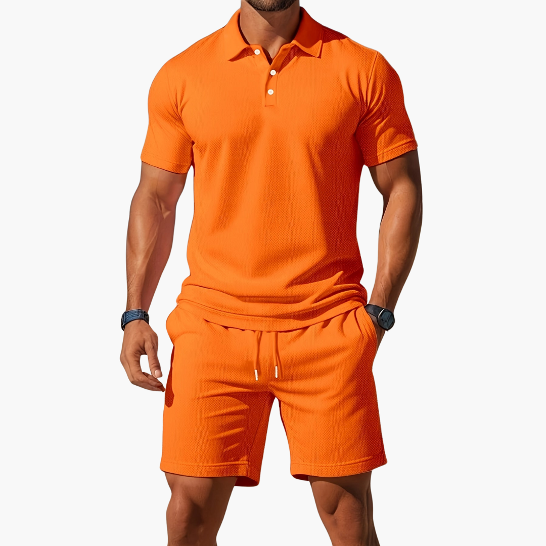 Adamor – Completo Casual Uomo con Polo e Pantaloncini