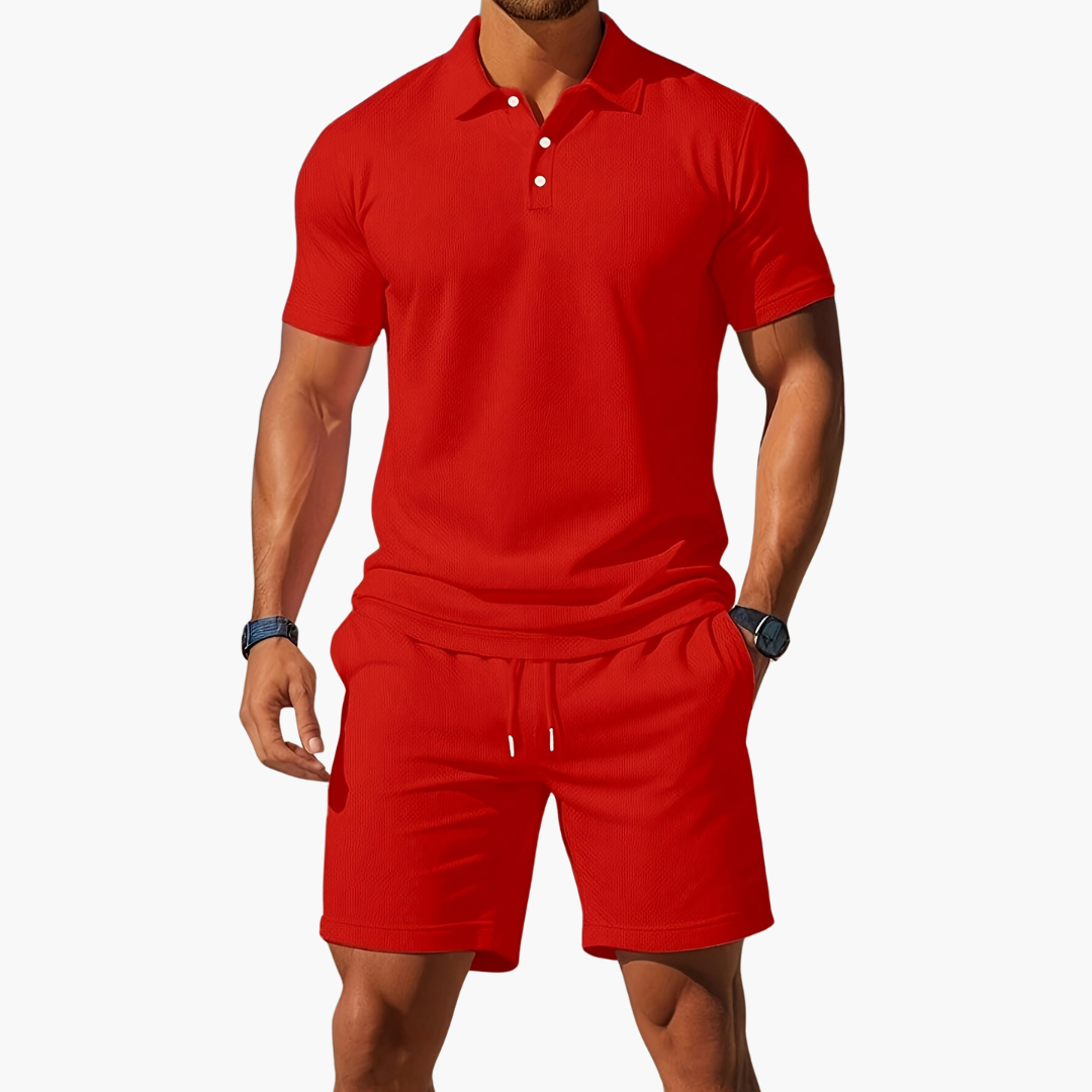 Adamor – Completo Casual Uomo con Polo e Pantaloncini
