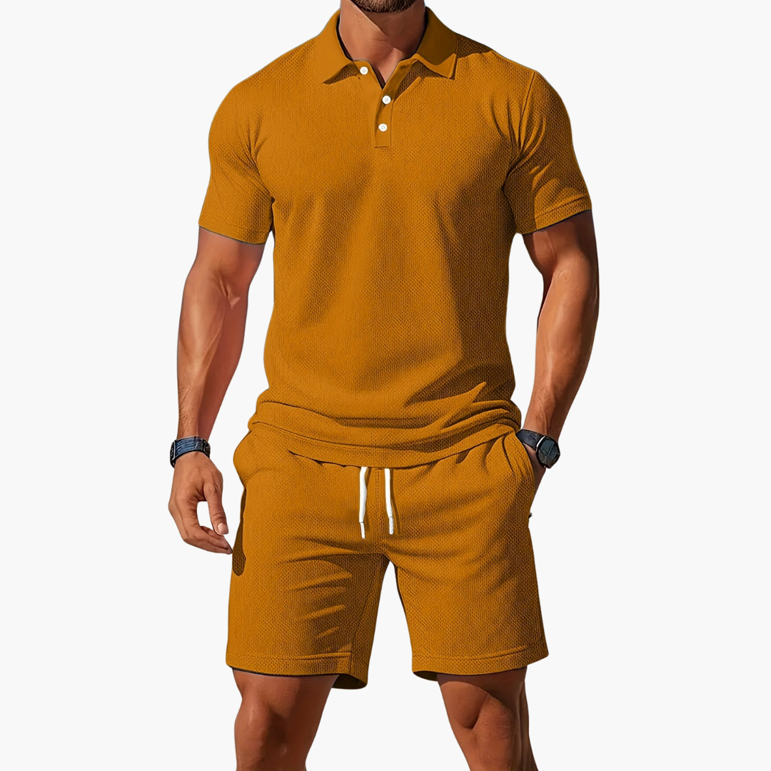 Adamor – Completo Casual Uomo con Polo e Pantaloncini