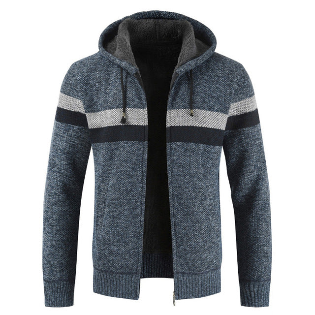 Maelric – Camisola Forrada a Polar com Capuz e Fecho para Homem