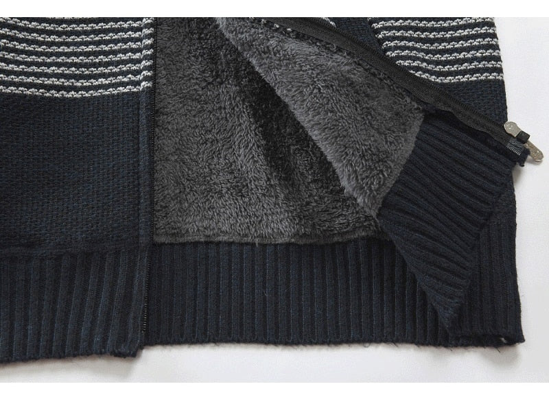 Maelric – Pull à capuche zippé doublé en polaire pour homme