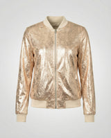 Almira - Veste bomber brillante pour femmes avec fermeture éclair