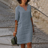 Yesha – Vestido de verano cómodo de lino