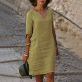 Yesha – Vestido de verano cómodo de lino