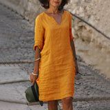 Yesha – Vestido de verano cómodo de lino