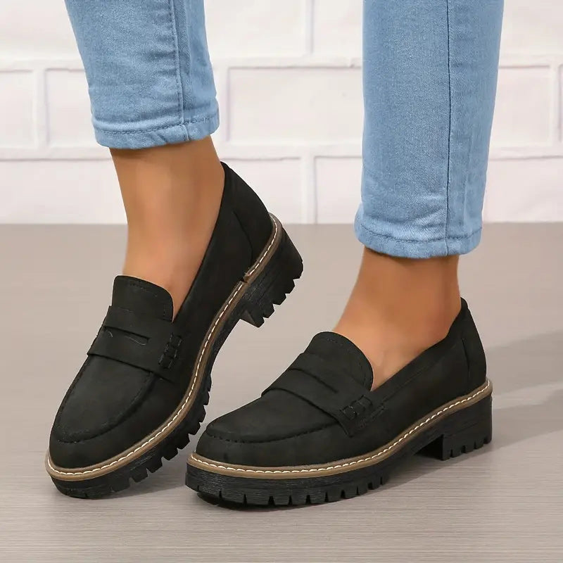Rose – Damen lässige Loafers mit klobiger Sohle