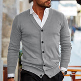 Herren Strickweste - Knopfleiste Langarm Cardigan