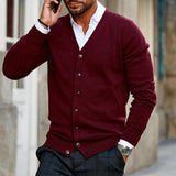 Herren Strickweste - Knopfleiste Langarm Cardigan