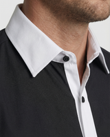 Valerion - Camisa ajustada para hombre de dos tonos