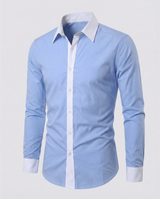 Valerion - Camisa ajustada para hombre de dos tonos