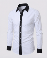 Valerion - Camisa ajustada para hombre de dos tonos