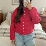 Julienne – Women's Striped Button Front Cardigan Sweater
