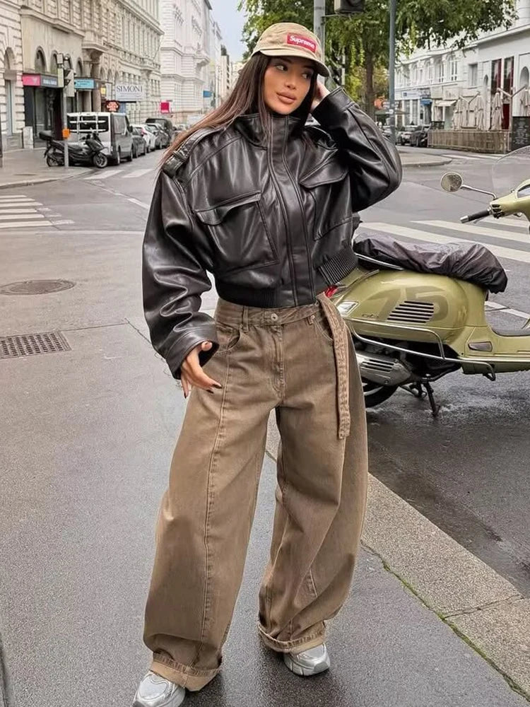 Laurenna – Damen Bikerjacke mit Reißverschluss