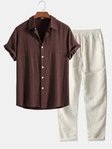 Justine – Conjunto de verano de lino con camisa y pantalones