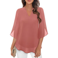 Rosa – Blusa Feminina de Decote em V e Corte Relaxado