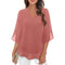 Rosa – Blusa Feminina de Gola em V com Corte Relaxado