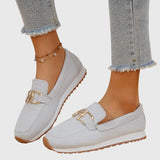 Fabrielle – Mocassins texturés à boucle pour femmes