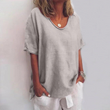 Laurielle - Damen Lockeres Komfort-Bluse mit langen Ärmeln