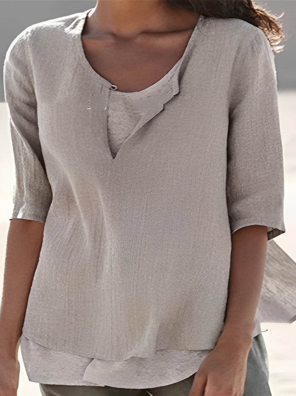 Marisse - Blusa Elegante com Efeito em Camadas