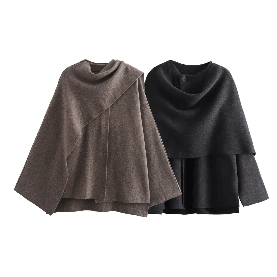 Emmeline – Kvinders Asymmetriske Uldponcho