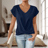 Charlisse – Bluse med V-hals og twistkant til kvinder