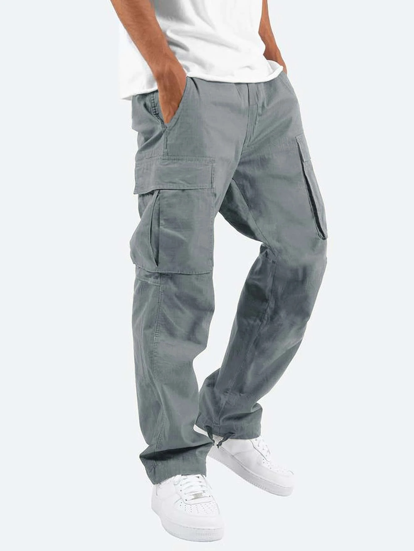 Men’s Straight-Leg Trousers – Multi-Pocket Design