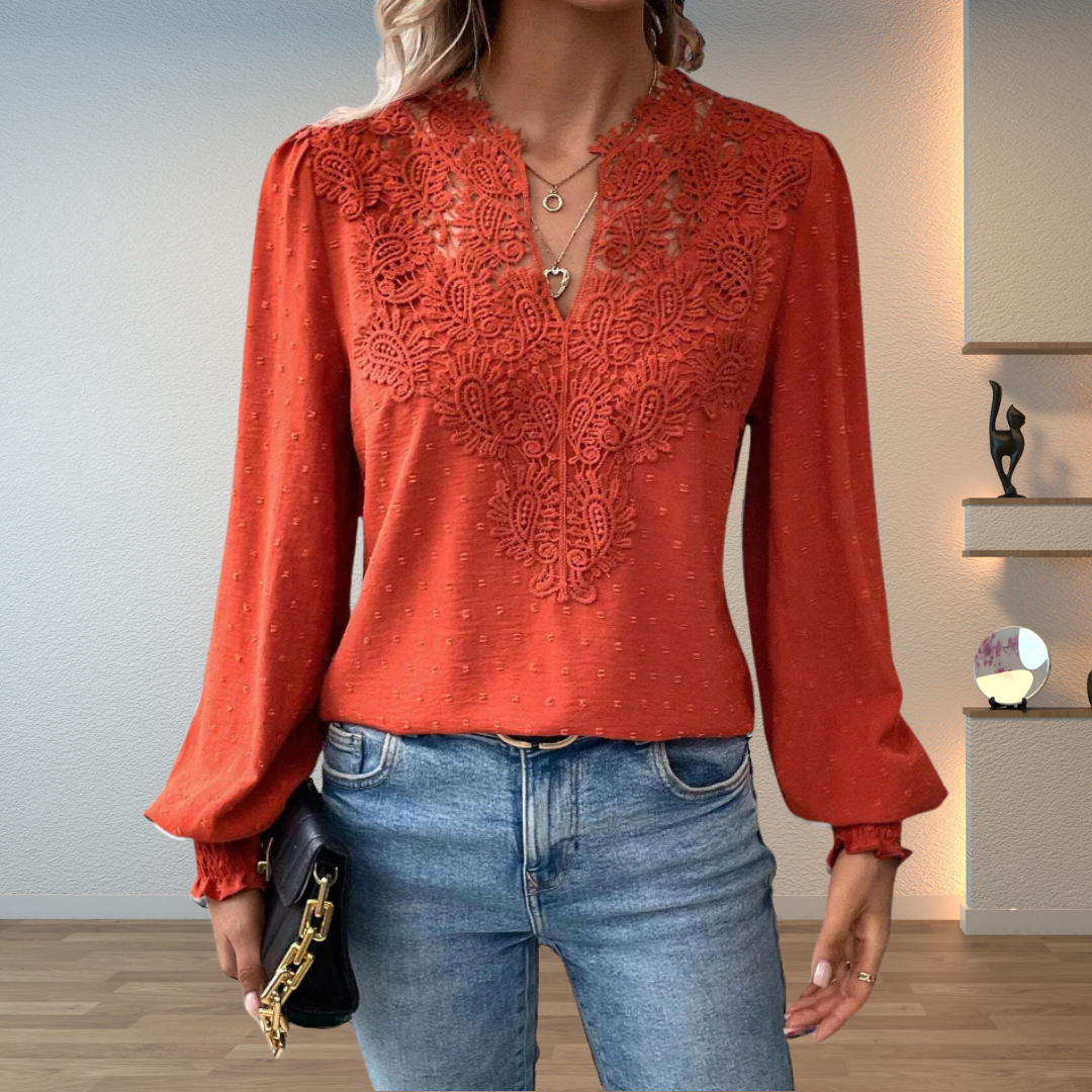 Darceya – Bluza florală cu decolteu în V pentru femei