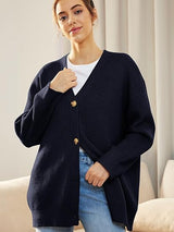Alenya – Damen Oversize Cardigan mit V-Ausschnitt und Knopfverschluss